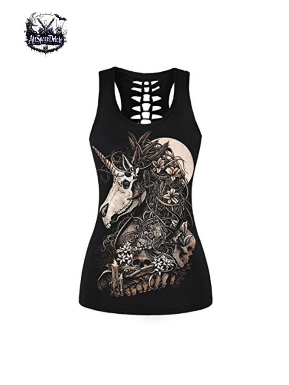 Skull Print Workout Yoga Tank Top Sleeveless Racerback Summer Vest